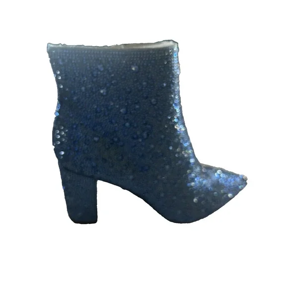 Betsy Johnson SB Cady Rhinestone Ankle Boots Booties Size 6 Light Blue NEW - Picture 10 of 13